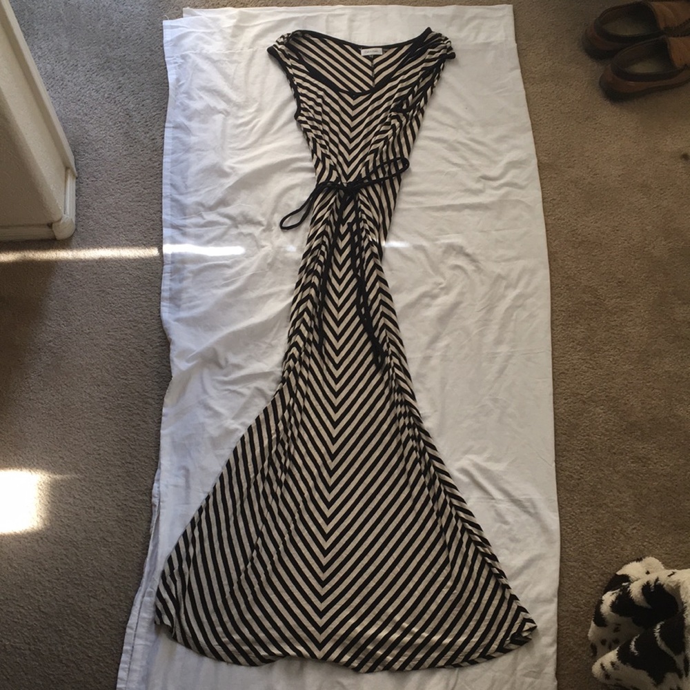 Long striped Calvin Klein dress